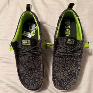 Men’s Black and Green Hey Dude Hole 51 Alien and space Shoes